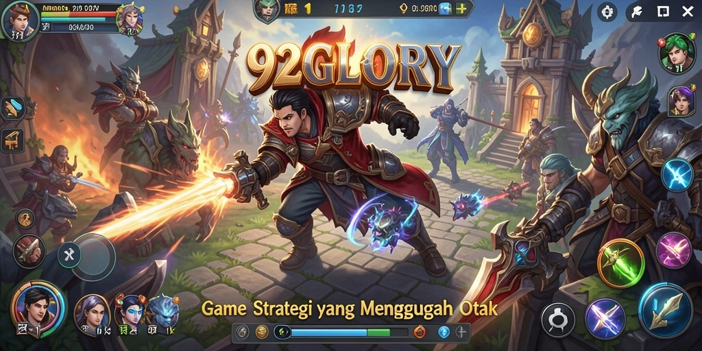 Tampilan menyerupai pertempuran strategis yang epik dalam 92GLORY.