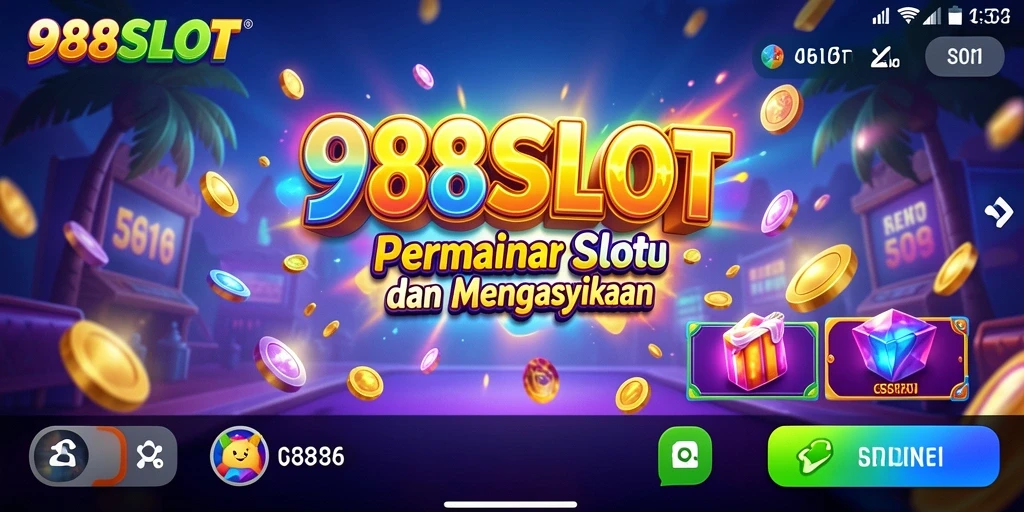 Tampilan gameplay 988SLOT yang penuh warna dan menarik.