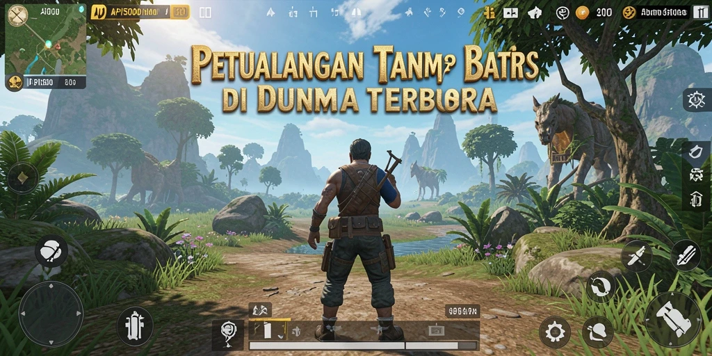 Screenshot gameplay menampilkan petualangan seru di dunia terbuka.