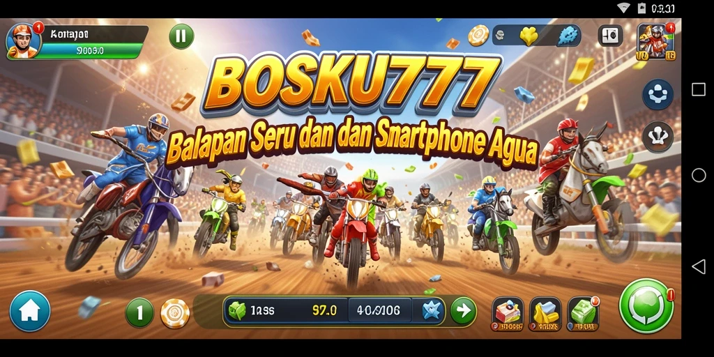 Tampilan gameplay racing yang menegangkan dan seru di BOSKU777.