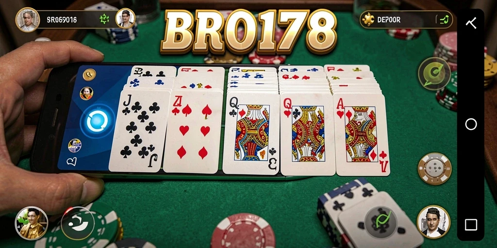 Tampilan gameplay menarik dari BRO178 dengan suasana permainan Domino.