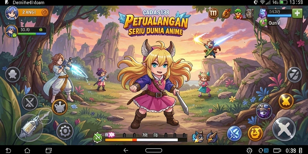 Tampilan gameplay CADAS138 yang seru dengan karakter anime yang ikonik.