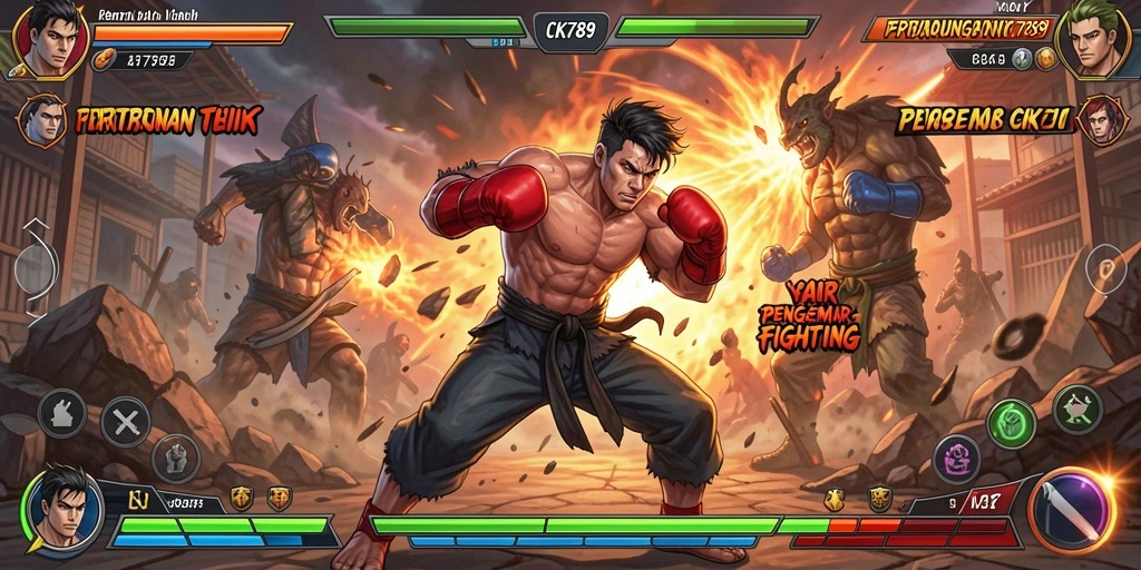 Tampilan seru dari gameplay CK789 dengan pertarungan epik.