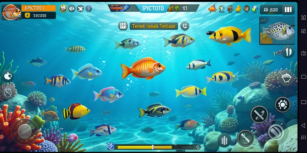 Screenshot gameplay EPICTOTO menampilkan aksi seru Tembak Ikan.