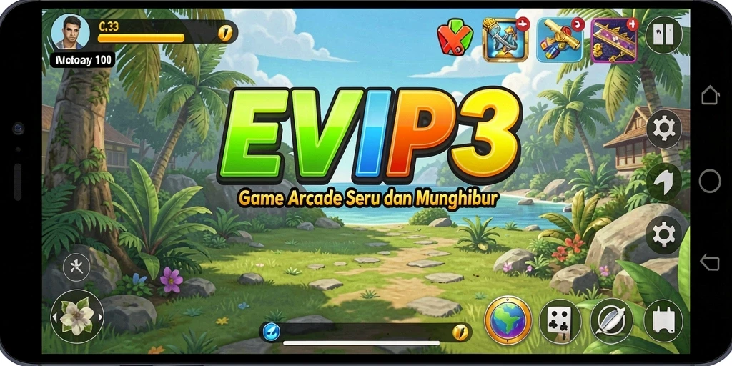 Screenshot utama EVIP3 menampilkan gameplay seru dan menantang.