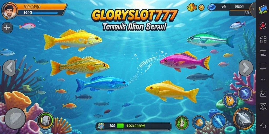 Tampilan gameplay GLORYSLOT777 yang menegangkan saat berburu ikan.
