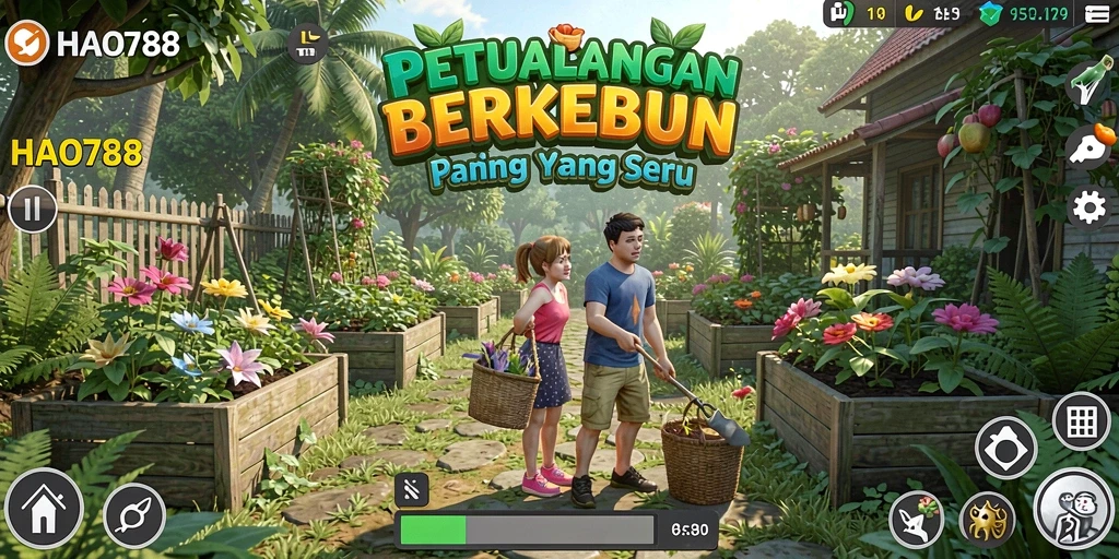 Tampilan gameplay HAO788 yang membuat berkebun semakin seru.