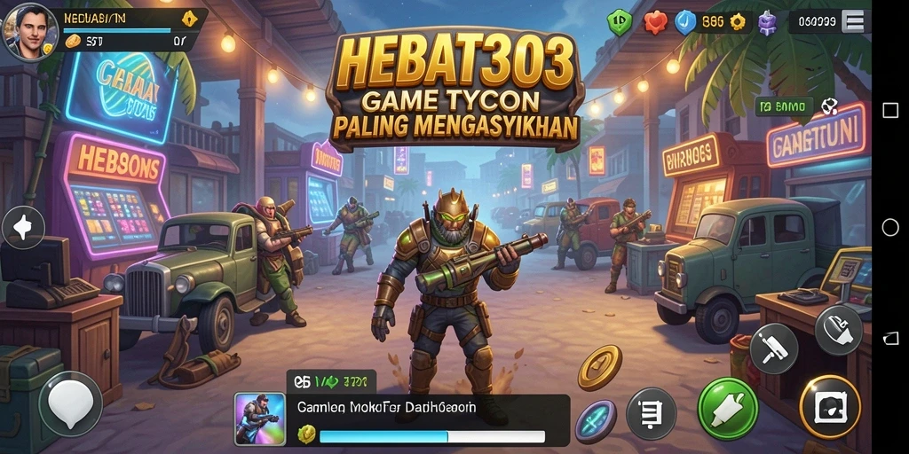 Tampilan gameplay HEBAT303 yang menarik dengan elemen manajemen bisnis.