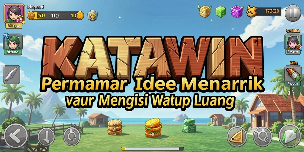 Screenshot KATAWIN menampilkan karakter sedang beraktivitas dengan latar belakang yang menarik.