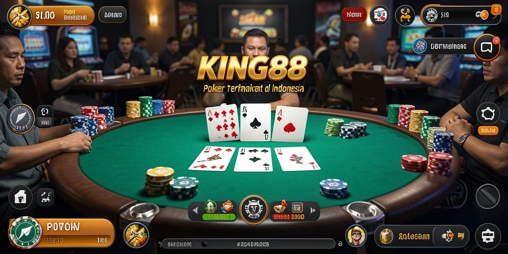 Tampilan menarik dari gameplay poker KING88 yang mendebarkan.