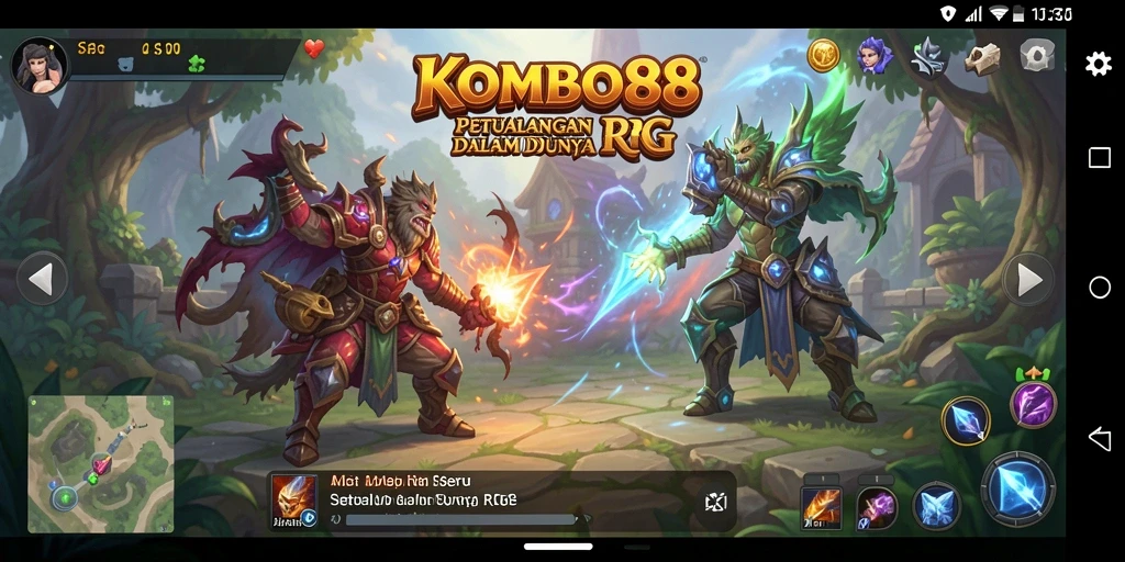 Screenshot menunjukkan aksi seru dalam pertempuran RPG.
