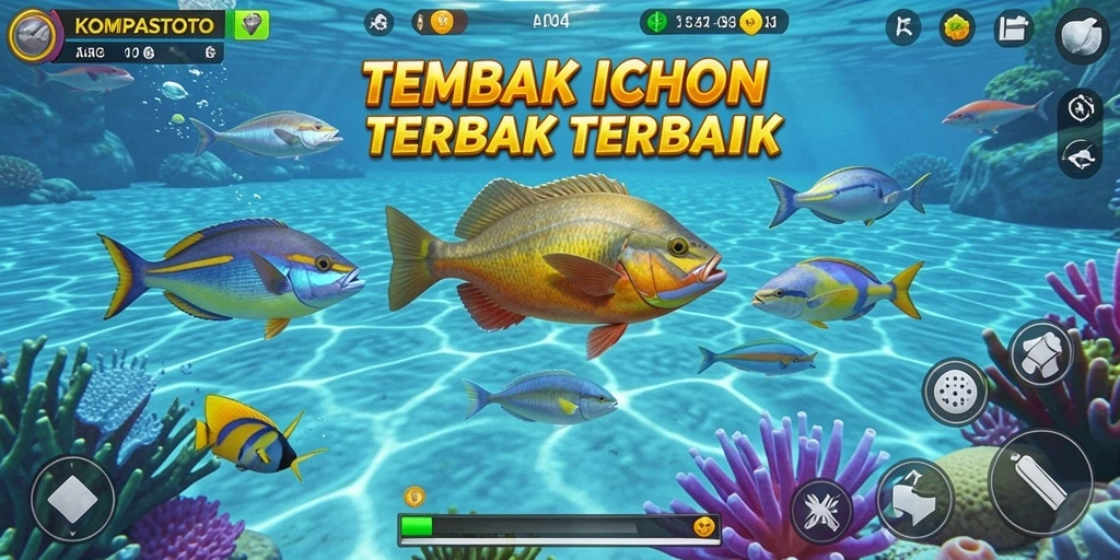 Tampilan gameplay seru Tembak Ikan di KOMPASTOTO.
