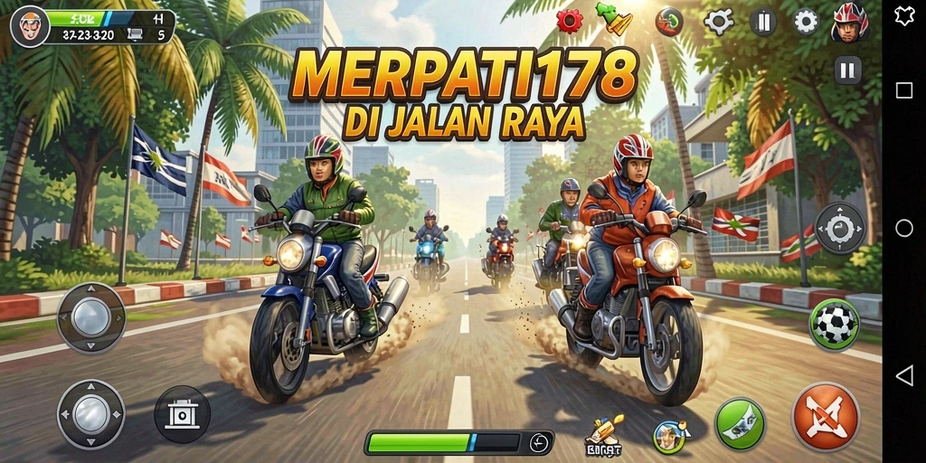 Tampilan gameplay seru dari permainan balapan MERPATI178.