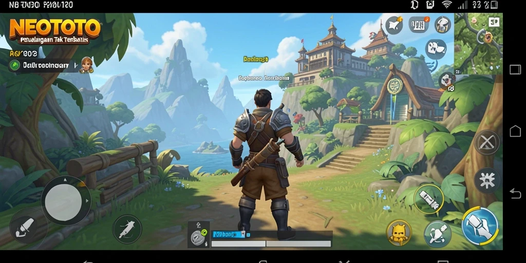 Tangkapan layar gameplay NEOTOTO yang menampilkan eksplorasi dunia terbuka.