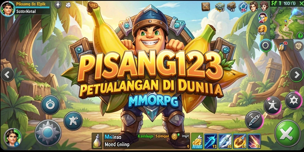 Tampilan gameplay PISANG123 yang menampilkan pertarungan epik MMORPG.