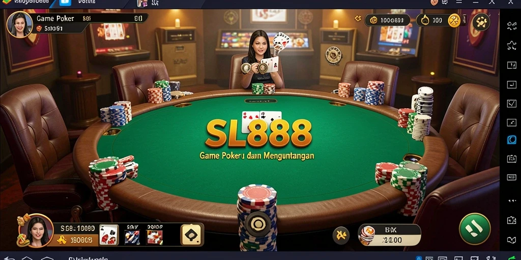 Screenshot utama SL888 menampilkan aksi seru permainan Poker.