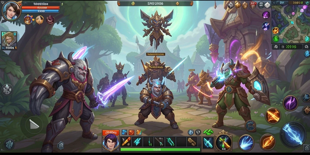 Tangkapan layar gameplay SR996 yang menampilkan aksi pertempuran MMORPG yang seru.