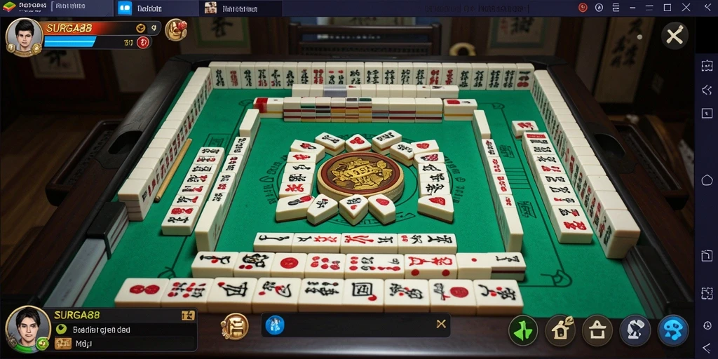 Tampilan gameplay Mahjong yang seru dan menantang di SURGA88.