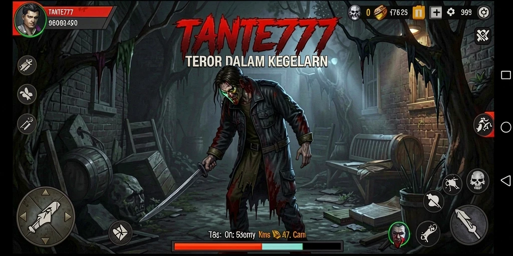 Pengalaman gameplay menakutkan di TANTE777 dengan suasana mencekam.