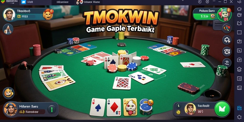 Screenshot gameplay TMOKWIN menampilkan aksi seru permainan Gaple.