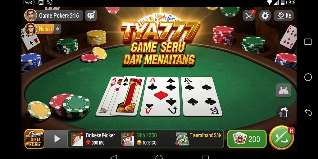 Gameplay poker yang seru dan kompetitif dalam TYA777.