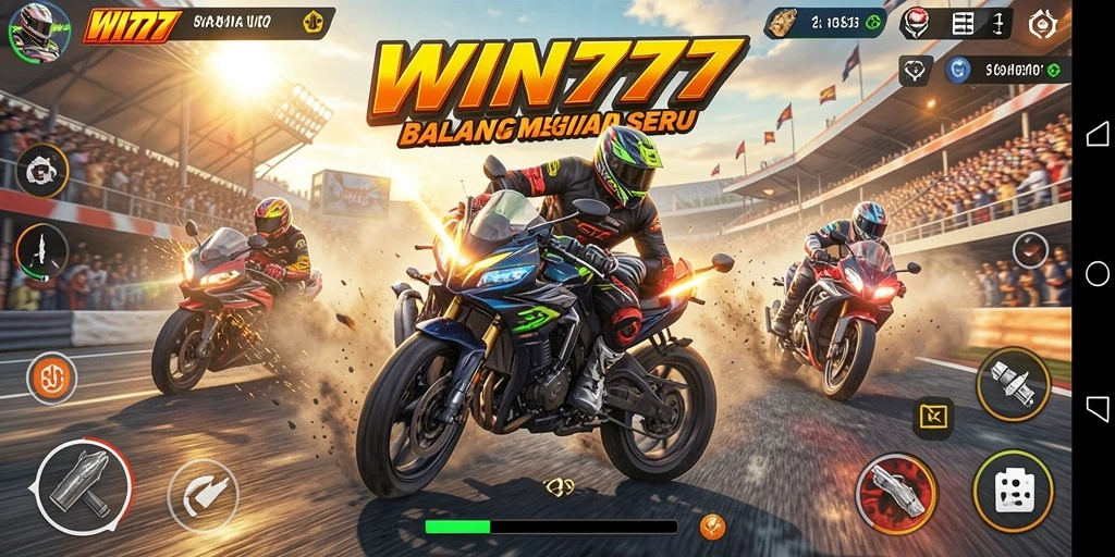 Gameplay balapan motor yang cepat dan mendebarkan.